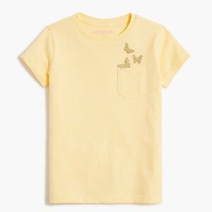 Crewcuts Girls glitter butterfly pocket tee